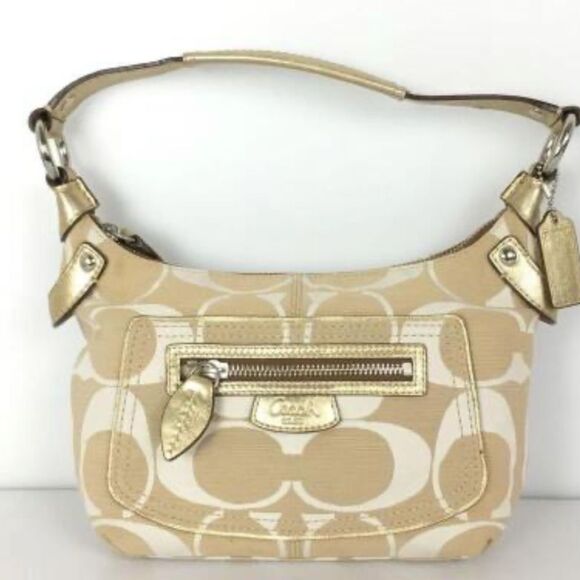 Coach Penelope Shantung Textured Signature Fabric Mini Hobo - Picture 1 of 15